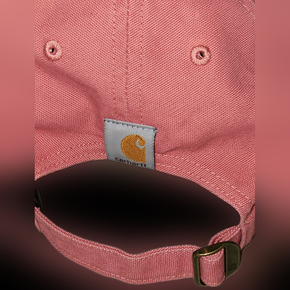 Carhartt Womens Pink & White Canvas Script Graphic Classic Ball Cap One Size - Picture 2 of 8